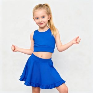 Customized Color Logo Girls Summer Yoga Clothing Skirt Dress Baby Yoga Dress With Shorts