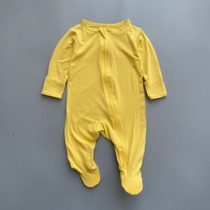 Bamboo Knitted Custom Oem Soft & Comfortable Texture Long Sleeve Baby Rompers With Zipper Style Boys and Girls Baby Jumpsuit