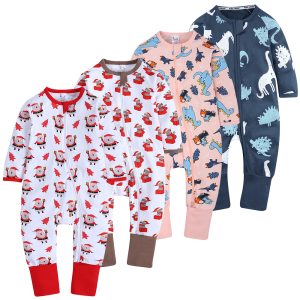 Baby Winter Romper Suit Children Long Sleeve Suit Climbing Suit Onesie Newborn Baby Autumn Cardigan Romper Bamboo Pajamas