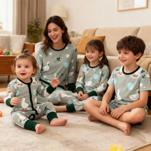 2025 New Christmas Family Pajamas Clothing Sets Fashion Home Wear Pajamas Printed Long Sleeved Family Parent Child Suit