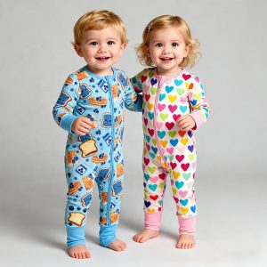 Factory Wholesale Printed Patchwork Baby Bamboo Romper Home Clothing Soft Long Sleeved Parent-child Outfit Pajama Sets