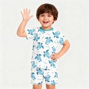 Oem Christmas Printed New Born Baby Boy Jumpsuit Neutral Spring Autumn Infant Zipper Romper 2  Pieces Wear Bamboo Pajamas