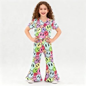 Plus Size Girls Shorts Tank Clothing Suit Print Baby Yoga Wear Teenager Tennis Running Sportswear