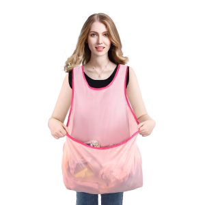 Household Sleeveless Laundry Bibs Outdoor Picnic Dirty Bibs Waterproof with Pockets Clothes Drying Bag