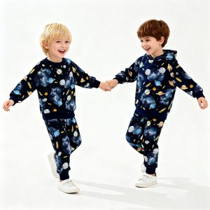 Hot Sale Baby Boys Hoodies and Joggers Set Casual Bamboo Cotton Clothes Halloween Two-piece Kids Pullover Hood Sweat Suit Set