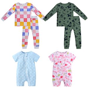Wholesale New Born Baby Clothing Pajamas Toddler Jumpsuit Summer Selected Bamboo Baby Girl Romper