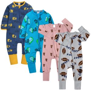 Baby Romper Clothes Set Bamboo Pajamas Clothing Baby Print Soft Knit Bodysuit for Onesie Baby Clothes