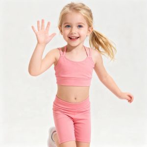 High-elastic Girls' Yoga Sports Bra Leggings Set Quick-drying Breathable Gym Fitness Clothing Solid Pattern Short Skin-friendly