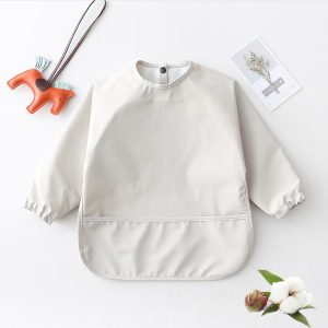 Natucare Baby Long Sleeve Bib Waterproof Coverall One-piece Baby Food Eating Apron