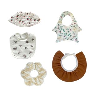 Natucare New Design Newborn Premium Soild Color Plain Bamboo Cheap Feeding Burp Apron Baby Bandana Drool Bibs