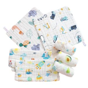 Child square Towel High Density 6 Layer Cotton Yarn Towel Baby Cotton Washcloth Skin Friendly and Breathable Bib Manufacturer