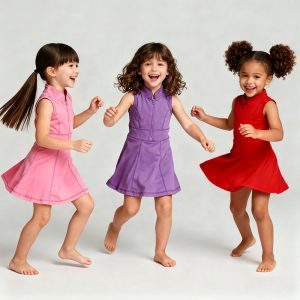 Girl Active Wear Wholesale Logo Kids Athletic Wear Golf Toddlers Elastic Yoga Set Baby Yoga Dress Summer Yoga Clothing Skirt