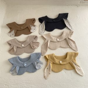 Baby Cotton Smock 6 Layers Gauze Cotton Drooling Towel Cute Animal Bib Anti Spit up Bibs Pink Snapback Child Shawl