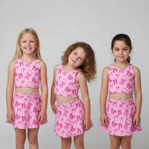 Latest Design Fashion Toddler Girls Sports Clothing Custom Print Yoga Jumpsuit Running Golf Tennis Active Wear