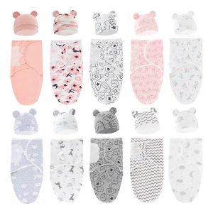 Baby Swaddles 0-3 Months Printed Baby Swaddle Blanket Adjustable Newborn Sleeping Bag Maternity Wrap Baby Swaddle Wrap