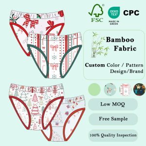 Wholesale Low Moq Private Custom 95% Bamboo Fiber and 5% Spandex Toddler Girls Bamboo Briefs Comfortable Panties Sustainable