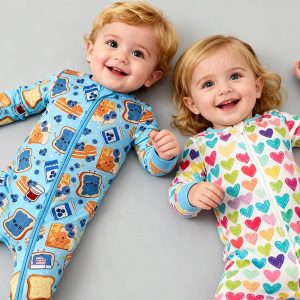 Custom Solid Bamboo Two Way Zipper Baby Long Sleeve Romper Footie Pajamas Baby Clothes New Born Baby Pajamas