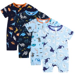 Fashion Cute Baby Bodysuit Newborn Bamboo Pajamas Romper Clothes Short Sleeved Infant Romper Clothing for Boy and Girl