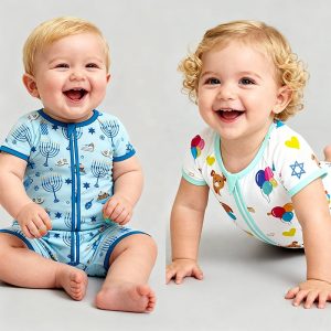 Hot Sale Summer Western Print Custom Design 95%bamboo 5%viscose One Piece Sleeper Baby Bamboo Zippy Shorties Zip up Pajamas