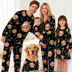 Factory Directly Sale Custom Unisex Custom Printed 2pcs Parent-child Family Matching Pajamas Set for Kids and Adults