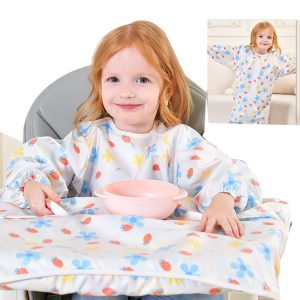 Baby Bibs Baby Dining Chair Coverall Children's Bib Coat Newborn Baby Waterproof Clothing Can Be Adsorbed at the Table