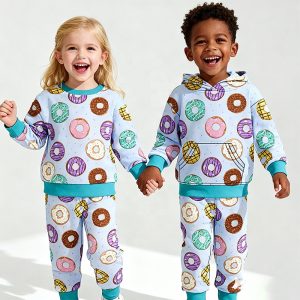 Custom Bamboo Cotton Boy Clothes Jersey Sweatsuit and Pant Set 2 Pic Baby Tracksuit Set Baby Sweatsuit Hoodies Set for Girls