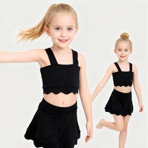 Fast Shipping 2 Pieces Yoga Workout Wear Wholesale Children Gym Clothing Set New Design Kids Sportswear Outfit