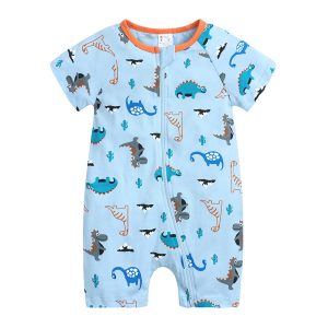Wholesale Baby Onesies Customized Printed Short Sleeve Baby Romper High Quality Baby Pajamas