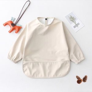 Natucare Long Sleeve Feeding Apron Waterproof Bib Infant 3-pack Set Baby Smocked Clothing