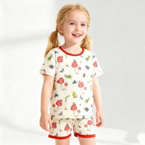 Summer Children Girls Set Printed T-shirt Short Sleeve Shorts Set Girls Cute Children's Clothing Casual Toddler Clothing