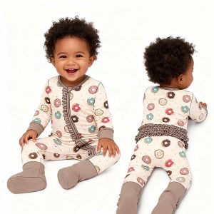 Bamboo Baby Clothes Character Brand Sleepers Sleepsuit Footie Zipper Baby Farm Animal Romper