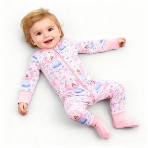 Wholesale Rts Baby Clothing Bamboo Pajamas Newborn Printed Sleeper Onesie Baby Boys Girls Jumpsuit Infants Zipper Romper