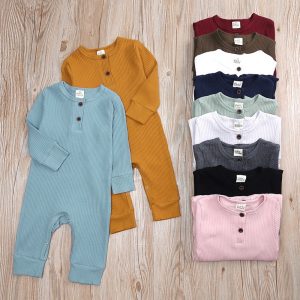 Winter Waffle Kids Print Premature Baby Boy Clothes Sets Children's Clothing Ribbed Romper Children's Wear Clothes for Kids