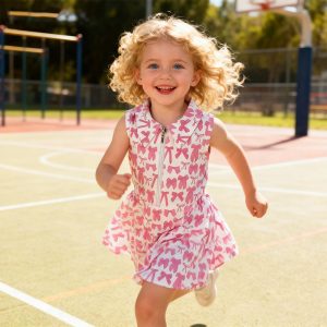 Customized Color Logo Girls Summer Yoga Clothing Skirt Dress Baby Yoga Dress With Shorts