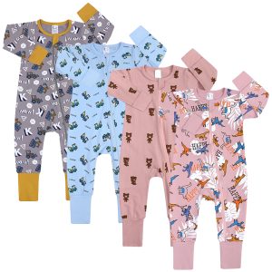Wholesale Comfortable High Quality Skin-friendly Girls Long Sleeve Bamboo Viscose Pajamas Baby Onesie Clothes Baby Romper