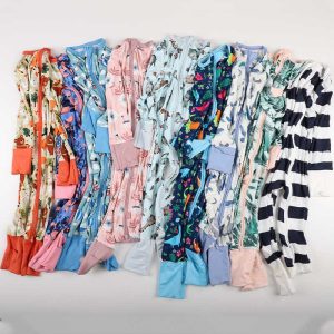 In- Stock Various Print Bamboo Baby Pajamas Famous Brand Custom Baby Bamboo Romper Mystery Box Bamboo Sleepers