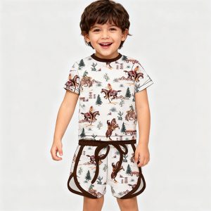 All Seasons Children's Clothing Set Skin-Friendly Kids Pajama Set Bamboo Fiber Baby Clothes Summer 2 Pieces Boys Clothing Sets